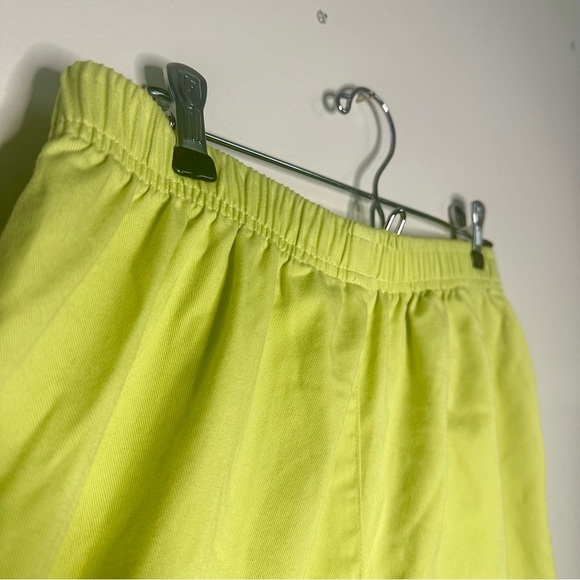 Vintage Wide Leg Bright Green Elastic Waist CABIN CREEK Cotton Pants, M - Picture 5 of 7
